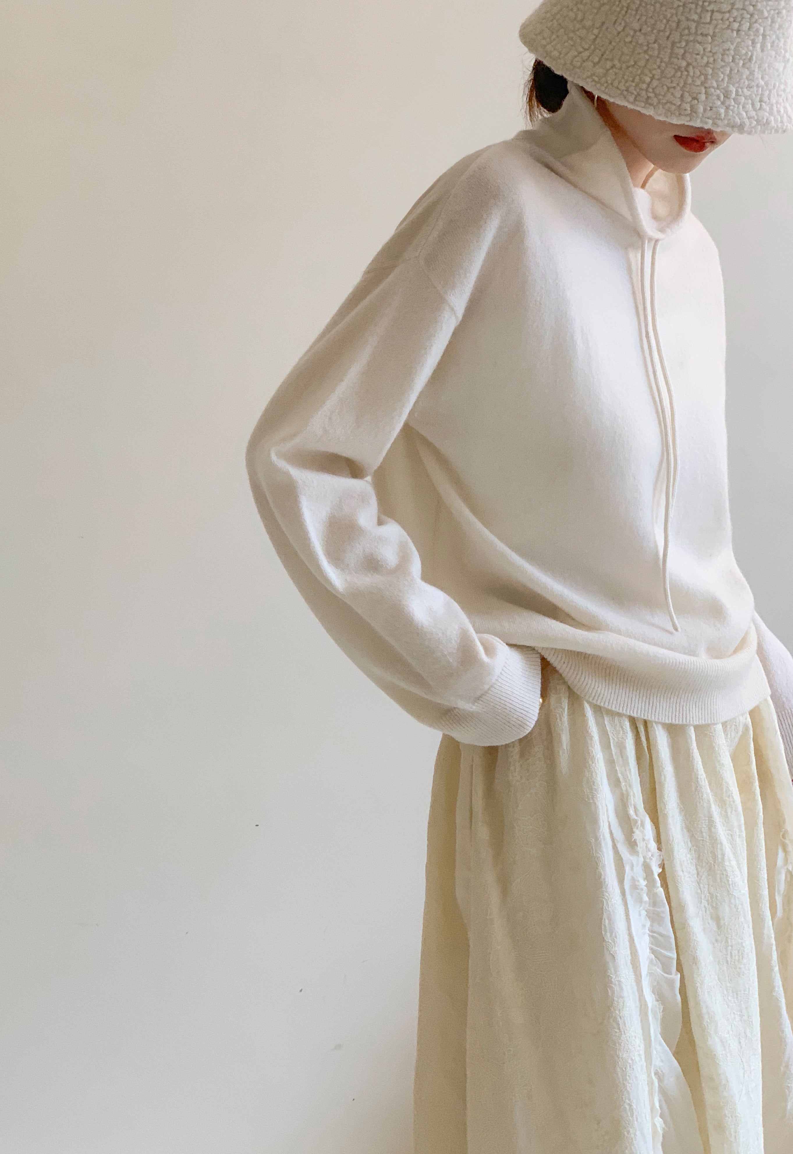 100% Cashmere Hooded Knit Sweater