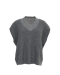 100% Cashmere V-Neck Ribbed Knit Vest