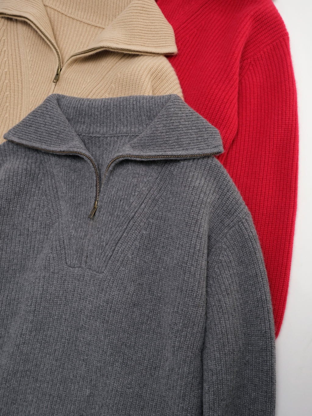 Heavyweight Pure Cashmere Half-Zip Sweater