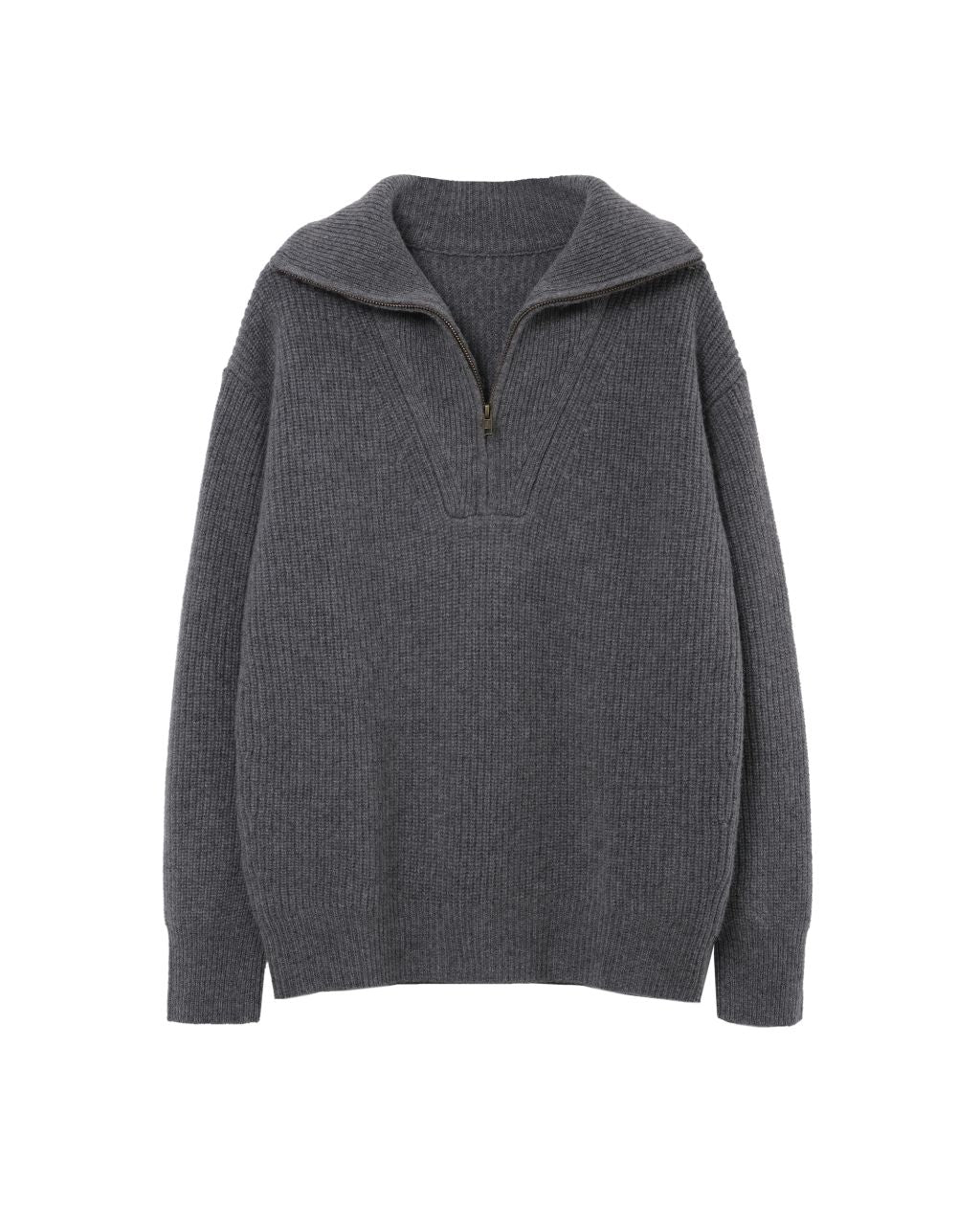 Heavyweight Pure Cashmere Half-Zip Sweater