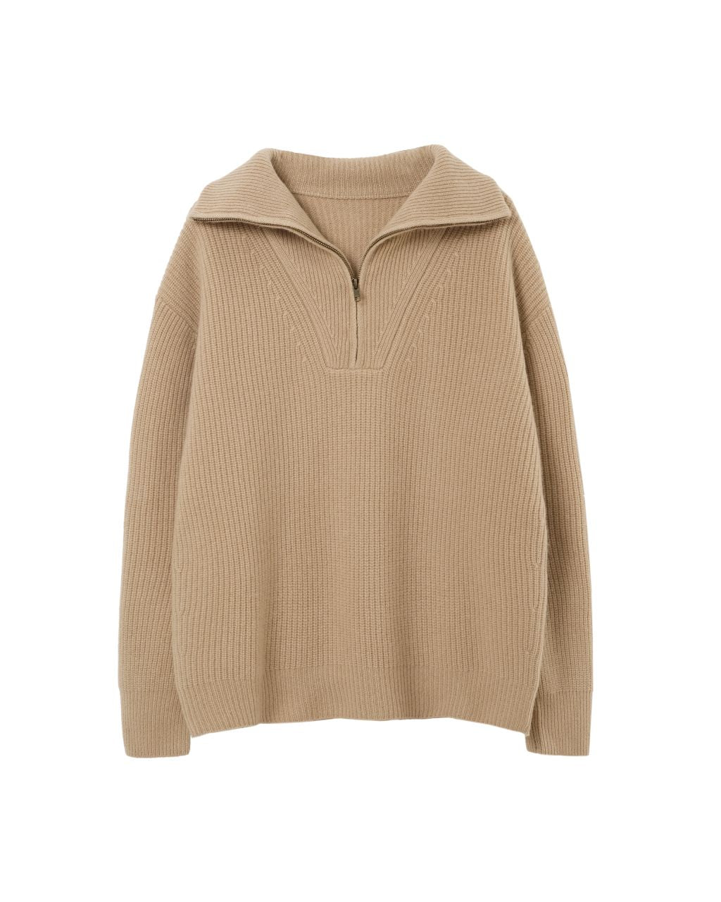 Heavyweight Pure Cashmere Half-Zip Sweater