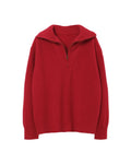 Heavyweight Pure Cashmere Half-Zip Sweater
