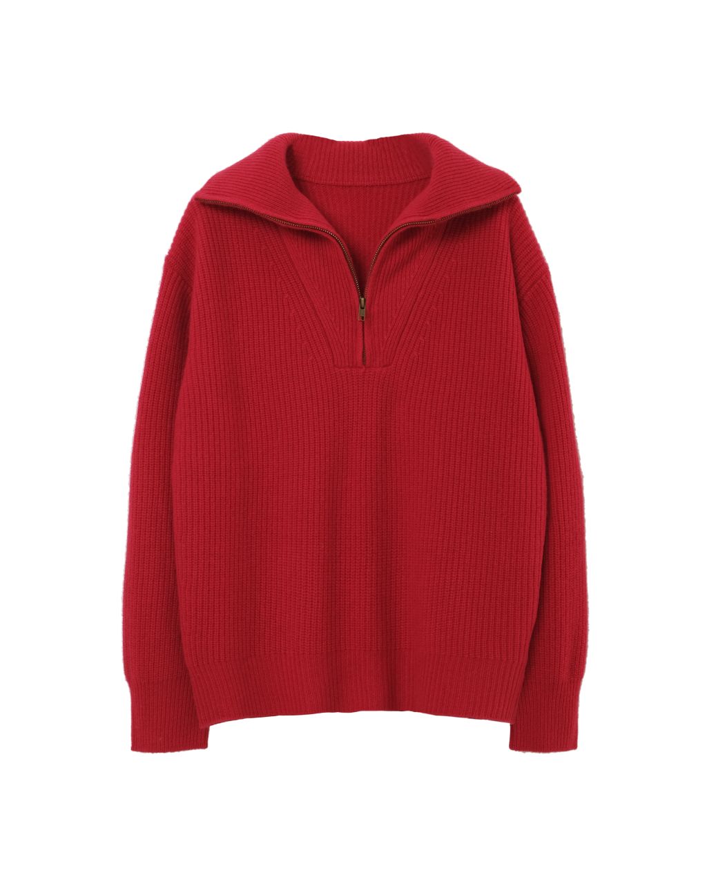 Heavyweight Pure Cashmere Half-Zip Sweater
