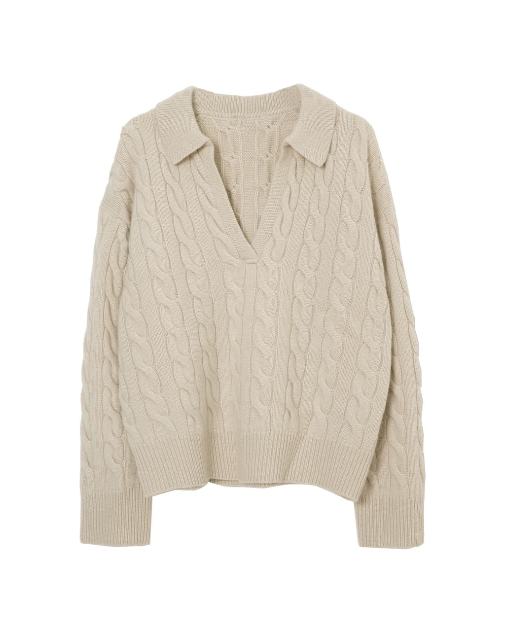 Cable-Knit Collar Sweater