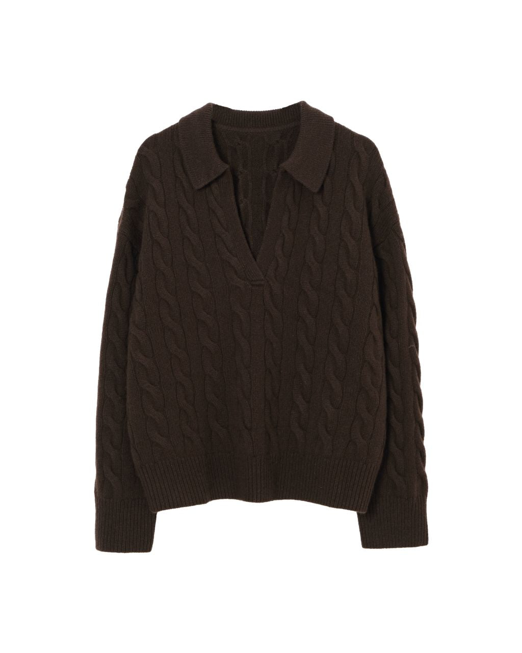 Cable-Knit Collar Sweater