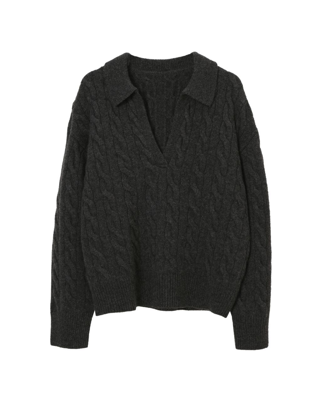 Cable-Knit Collar Sweater