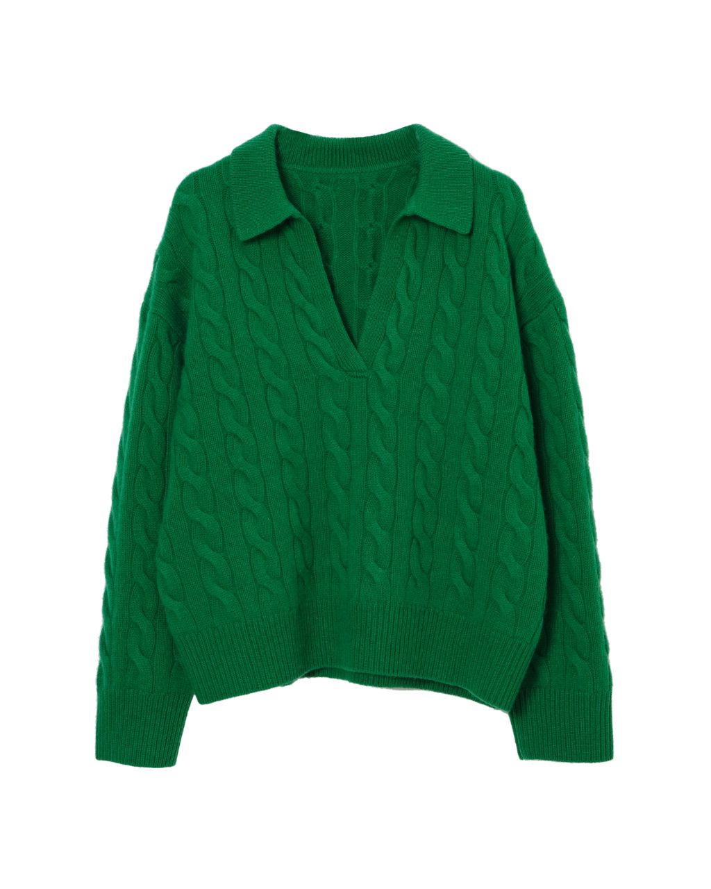 Cable-Knit Collar Sweater